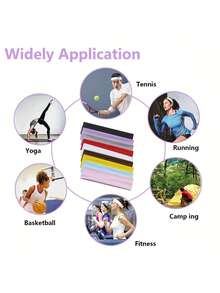 1pc Customizable Personalized Text/Logo/Design Unisex Sport Headband - , Breathable Soft Sweat-Absorbing For Yoga, Basketball, Gym - Multiple Colors (Black/White/Pink/Coffee/Red/Blue/Gray/Purple/Yellow), Sports Headwear | Versatile Headband - Multicolor - View 6