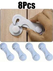 4/12 White Cabinet Door Locks - Locks For Drawer, Cupboards, Fridge, Oven, Closet, Pantry - Childproof, Tamper-Proof, Door Latch Locks