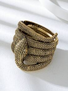 Brazalete con forma de serpiente de metal dorado vintage, estilo europeo y americano, cubre cicatrices 2025