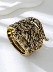 Brazalete con forma de serpiente de metal dorado vintage, estilo europeo y americano, cubre cicatrices 2025