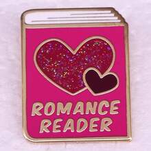 Romantic Reader Brooch Glitter Love Book Badge - Multicolor - View 2