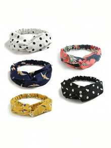 5/10pcs Classic Criss-Cross Knitted Headband Facial Wash Elastic Headwrap Solid Color Absorbent Fashion Handmade Hairband For Women, Multiple Colors Available, Hair Accessories Fall Winter Hair Band For Vacation Outfits Woman Elegant Scarf Women Bandana Soft Headwrap - Multicolor - View 20
