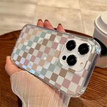 Checkered Mobile Phone Case, Designed With Earthy Tones And A Classic Pattern, Suitable For IPhone 16, 15, 14, 13, 12 And 11 Pro Models, Made Of TPU Material, And Provides Shockproof Protection. Perfect For Family, Friends, Children, Birthdays, Spring, Holidays, Boyfriends, Girlfriends, And Valentine's Day Gifts.
