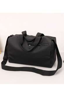 Sac fourre-tout imperméable pour hommes, avec un compartiment à chaussures indépendant, grand sac à bandoulière noir de grande capacité, sac à bandoulière, bagage de couleur unie simple, multifonctionnel, pour les étudiants, les adolescents, les étudiants de première année, la dortoir universitaire, pratique, retour à l'école, vacances, voyage