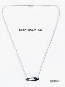 1pc Fashionable Personalized Safety Pin Pendant Necklace, Original Design Women Stainless Steel Necklace