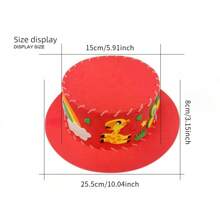 4pcs/6pcs/10pcs Handmade DIY Cap Materials Set, 3D Stereoscopic Adhesive Painting Hat, Early Educational Material Package For Children Multi, Boys And Girls Party Hat, Kindergarten Handmade Lesson Material Package, Random Style