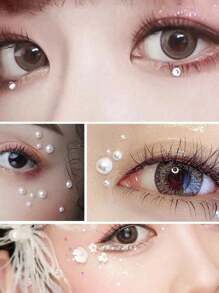 165/330 Stücke selbstklebende Kunstperlaufkleber - 3mm/4mm/5mm/6mm, 165 Stücke/Blatt, für Heimwerker Bastelarbeiten, Heimdekoration, Beauty Nail Art, Make-up Accessoire, Dekoration Weihnachtsgeschenke