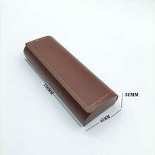 Simple English Style Glasses Box Pu Leather Student Myopia Portable Pressure Glasses Storage Box Sunglasses Box, Gender Reveal Party, Perfect For Birthdays, Weddings, Parties, The Perfect Gift For Colleagues, Friends, And Family, Back To School - Coffee Brown - View 8