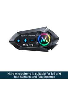 Y12 PRO 音乐对讲蓝牙5.4摩托车头盔对讲耳机防水500米对讲机扬声器耳机-1个 - 彩色 - 查看 15