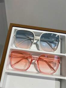 3副女士方形高端街头风格海滩旅行骑行钓鱼时尚眼镜