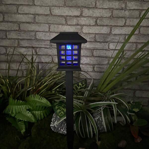 2pcs/Set Outdoor Solar-Powered Mosquito Repellent Lamp, Suitable For Lawn, Garden, Yard, Villa Landscape Decoration Atmosphere Light
