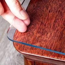 1pc Vinyl Table Mat Protector, 1.5mm Thick, Semi-Transparent, Stain-Resistant, Waterproof, Solid Color, Non-Textile, For Dining, Coffee Tables, Desks - Thanksgiving Decor