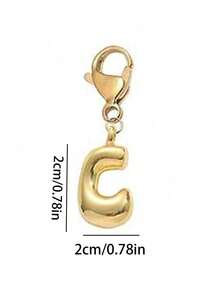 Bubble Letters Cute Necklace Pendant Bag Pendant-Lucky Crystal Pendant, Alphabet Letters A-Z, Shiny Alloy Bag And Backpack Pendant-Perfect Gift For Birthdays And Special Occasions, Key Chain Ring Bag Backpack Pendant Car Pendant Gift For Ladies And Girls, Wallet And Handbag Accessories. - Gold - View 6