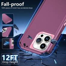 2-In-1 Protective Phone Case With Screen Protector, Shock-Absorbent, Compatible With IPhone Apple 11/12/13/14/15/16 Pro Max, Etc. - Purple - View 4