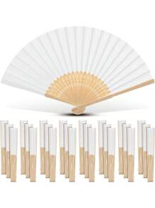 1pc/5pcs/10pcs/20pcs Foldable Bamboo Hand Fan, Handmade Japanese/Chinese Style, Suitable For Fans, Weddings, Brides, Dancing, Churches, DIY Decor, Gifts For Women, Party Favors