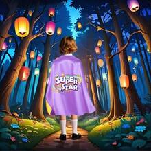 1 Set Superstar Cloak Children's Festival Party Superhero Costumes Superhero Costumes,Superhero Capes With Mask Birthday Gifts Superhero Capes Capes For Kids Unisex Super Star Capes - Superstar - View 9