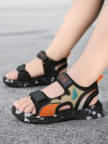 Kids Open Toe Sandals, Breathable Hook And Loop Beach Shoes, Lightweight Sports Sandals Suitable For Summer Beach And Casual Wear - Black - View 5