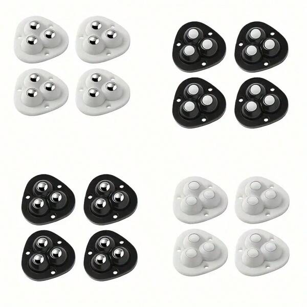 4/8/12pcs Heavy Duty Self-Adhesive Cast Iron Casters - 360° Smooth Rotation, Easy Mobility For Storage Boxes, Furniture And Trash Cans, Steel Material Smoothly Rotating Cast Iron Wheels For Plastic Drawers