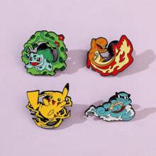pokemon 1 Stück Pokemon Pikachu Charizard witzige Cartoon kreative Brosche Metall Abzeichen Kleidung Accessoire Tasche Accessoire, geeignet für den täglichen Gebrauch und als Geschenk für Freunde.