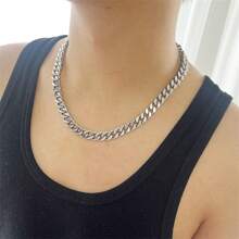 1 pieza Collar minimalista de cadena gruesa, accesorios de joyería para mujeres y niñas