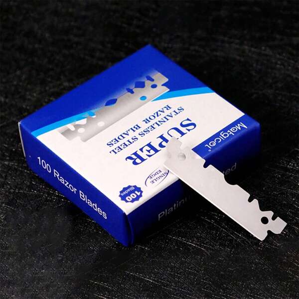 100pcs Stainless Steel Single Edge Razor Blades - , Long-Lasting Safety Blades For Men's Shaving And Grooming, Individually Wrapped In Wax Paper To Maintain Freshness