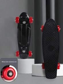 1pc Plastic Skateboard For Beginner, Single Kicktail Design, Suitable For Cruising, Stable 4 Wheels, Party Supplies