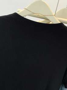 夏季新品简约不对称抽绳短袖T恤休闲上衣