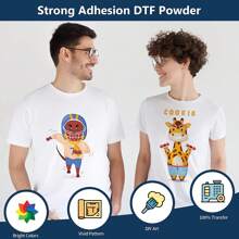 DTF Transferfolie und Pulver Starterset, enthält 30 Blatt A4 11,7*8,3 Zoll DTF Folie, 200G/7,05 Unzen Schmelzpulver, 1 Rolle Klebeband, 4 Stück T-Shirt Linealführung, für Tintenstrahl-Drucker kann 3D/2D-Bilder drucken Schulmaterial, Schulanfang