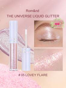 Rom&nd Romand THE UNIVERSE LIQUID GLITTER 05 LOVEY FLARE, Water-Light Flow, Gel-Based Suspension, Intense Shimmer, Non-Sticky, Quick-Dry Formula, 24H Wear, Precise Lines, Body Art Multi-Use, Easy Removal, Gentle On Skin, Adjustable Flow Valve, Pocket-Size, K-Beauty, Korean Makeup, 2g/0.07oz.