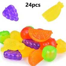 12/24 Reusable Plastic Ice Cubes – Washable & Freezable Ice Blocks For Smoothies, Coffee, Bars, Parties & Holiday Celebrations – Perfect For Christmas, Easter & Thanksgiving