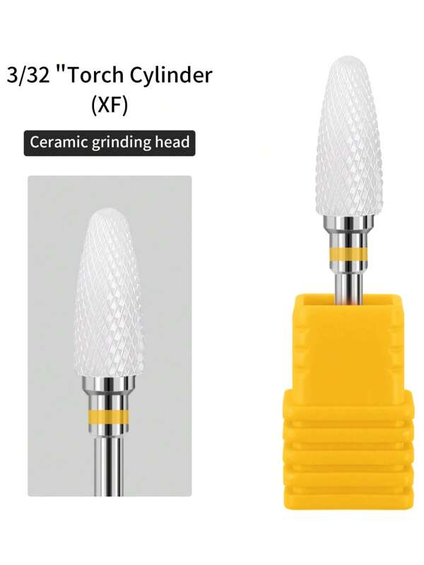 1pc White Ceramic Nail Drill Bit Milling Cutter Rotate Burr Nail File Machine Manicure Cleaning Cuticle Polishing Accessories