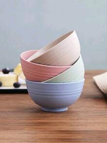 4 件装 PP 碗，现代磁扣米粉碗，适用于厨房、学校用品 - 彩色 - 查看 3