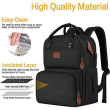 MATEIN Laptop Lunch Backpack, 15.6 Inch Work & Travel Rucksack With Laptop Compartment, Insulated Cooler Bag For Picnic Camping Office Business School, Water‑Resistant Daypack For Men Women, Commuter College Uni Backpack, Back To School Work Bag, Black