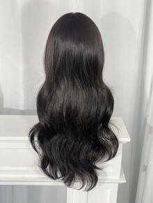 1 件黑色棕色合成耐热卷发，26 英寸长，纤维材质，适合日常佩戴，自然逼真的假发。 - 黑棕色 - 查看 10