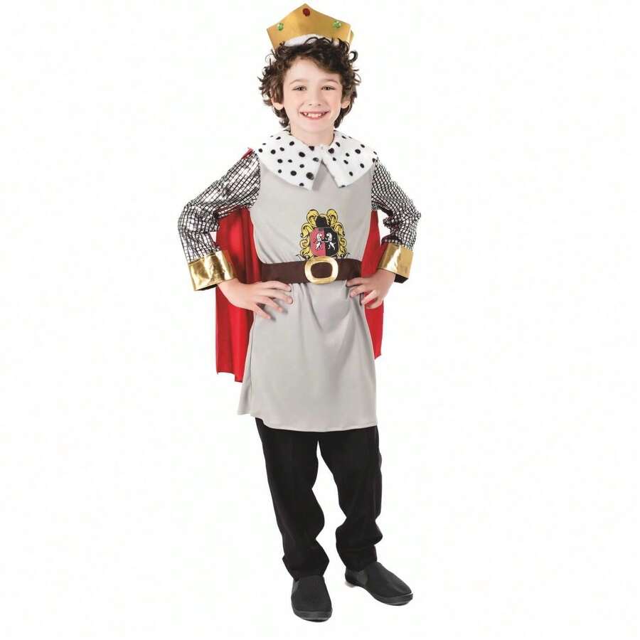 Morph Costumes Royalty Kids King Costume - Medieval Fancy Dress Outfit With Tunic, Cape & Crown - Perfect For Dress-Up, Parties & Halloween Fun