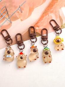 1 件/4 件卡通夜灯可爱水豚钥匙扣夜光吊坠情侣钥匙扣树脂装饰动物钥匙扣小吊坠包饰装饰吊坠汽车钥匙扣钥匙圈装饰配件，生日派对毕业典礼活动礼物赠送礼物。汽车配件哥特 Y2k