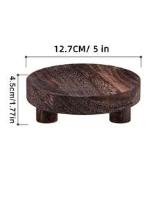 Wooden Risers For Display Wood Pedestal Stand Mini Tray Stand Round Wooden Pedestal Holder Rustic Riser For Decor Tiered Tray Decor Home Kitchen, Distressed Wood Risers Farmhouse Pedestal Display Stand Rustic Pedestal Stand Beaded Decor For Tiered Trays Home (Brown)