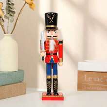Wooden Nutcracker Ornaments Decoration Figures Puppet Home Decor (12 Inch) (Set) Gifts