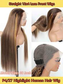 Straight Lace Front Wigs Human Hair P4/27 Highlight Ombre 4x4, 5x7, 13x4 Lace Wigs 230% Density Ultra-Light Glueless Human Hair Wigs For Women With Baby Hair Comfortable, Breathable, Daily Use, Parties, Dating, All Seasons Must-Have!