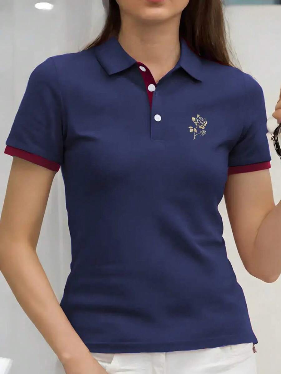 Ladies' Fashion Polo Shirt - Màu xanh lam - Xem 1