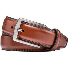 Cinturones de Vestir de Cuero Genuino para Hombres Hechos con Calidad Premium - Diseño Clásico y de Moda para Trabajo, Negocios y Casual - azul marino esencial - Ver 4