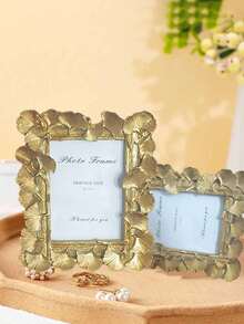 1 إطار صور ذهبي للشكل الخلفي لصور فوتوغرافية - ورق صور عشوائي - ديكور مكتب ديكور حائط إطار صور