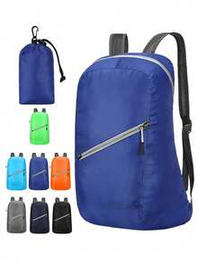 1pc Lightweight Foldable Backpack, Portable Storage Backpack, Breathable Quick-Dry Bookbag - Multicolor - View 2
