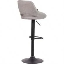 CLP Taburete De Bar Milet Ustable En Altura And Giratorio I Silla Alta De Cocina Moderna En Tela Con Base Metca Color:Gris Color Del Marco:Negro - 灰色的 - 查看 5