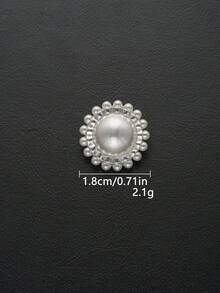 4 قطع/عبوة أزرار معدنية أنيقة دائرية الشكل مرصعة بالراين وخرز اللؤلؤ، أزرار فخمة عصرية بسيطة، أزرار زخرفية للمعاطف والقمصان والسترات الصوفية والجاكيتات، إكسسوارات مجوهرات متعددة الاستخدامات لل- DIY