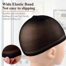 10 pièces de Casquettes de perruque haute élasticité, unisexes - Doublure de perruque en dentelle extensible douce dans les couleurs noir et nude, facile à utiliser et à nettoyer