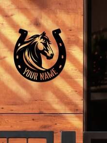 Customized Horseshoe Ranch Logo - Personalized Metal Logo Customization Outdoor - Custom Name Letter, 26 Letter Customization - Rural Farmhouse Decoration Farm Wall Art Home, Outside The Grain Warehouse - Father's Day Gift, Mother's Day Gift, Christmas Gift-Ornaments,Home Decor,Wall Decor,Room Decor,Living Room Decor,Bedroom Decor,Kitchen Decor,House Decor,Personalised Gifts Back To School School Supplies - Multicolor - View 7