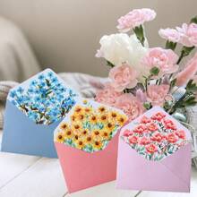 Set da 6 pezzi di buste e carta da lettere a tema floreale romantico, con buste ed carta con eleganti motivi floreali, adatti per lettere d'amore, note, matrimoni, inviti, delicata carta da lettere e buste floreali, buste per cartoline, forniture scolastiche, back to school