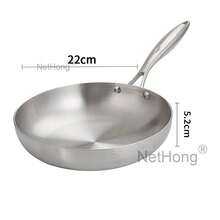 22cm & 24cm Premium Stainless Steel Frying Pan – Professional-Grade Non-Reactive Cookware - Silver - View 5