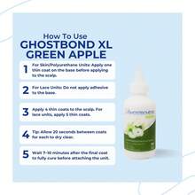 GHOSTBOND XL Hair Replacement Adhesive 1.3oz- Invisible Wig Bonding Glue: Water &Amp; Oil-Resistant, , Light Hold For Secure And Natural-Looking Poly And Lace Hairpiece, Wigs &Amp; Toupee Systems - Green Apple - View 3